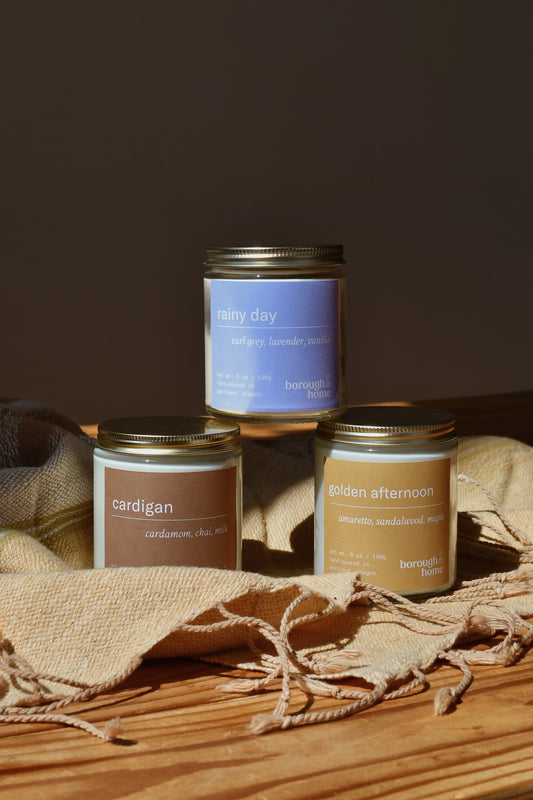 Autumn Candle Trio, front view